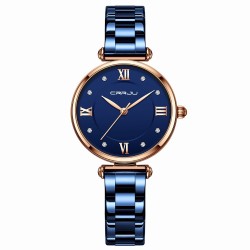 CRRJU - relógio de luxo elegante - Quartz - à prova d'água - aço inoxidável