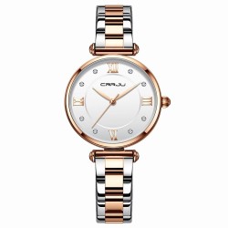 CRRJU - relógio de luxo elegante - Quartz - à prova d'água - aço inoxidável