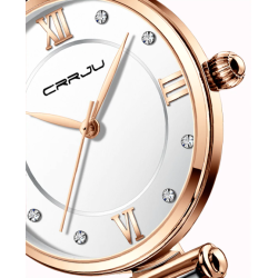 CRRJU - relógio de luxo elegante - Quartz - à prova d'água - aço inoxidável