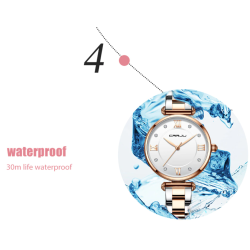 CRRJU - relógio de luxo elegante - Quartz - à prova d'água - aço inoxidável