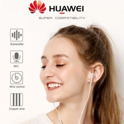 Fones de ouvido originais Huawei - fone de ouvido com microfone - conector de 3,5 mm - MA115 / AM116 / MA116