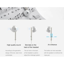 Fones de ouvido originais Huawei - fone de ouvido com microfone - conector de 3,5 mm - MA115 / AM116 / MA116