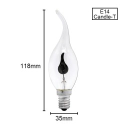 Lâmpada LED - luz de chama de vela cintilante - E14 / E27 - 3W - 220V - 10 peças