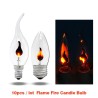 Lâmpada LED - luz de chama de vela cintilante - E14 / E27 - 3W - 220V - 10 peças