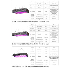 Lâmpada de cultivo de plantas - espectro completo - hidropônico - luz LED COB - 1220W / 2400W / 3600W