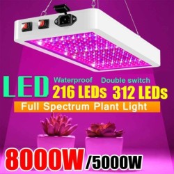 Lâmpada de cultivo de plantas - espectro completo - luz LED - à prova d'água - 5000W / 8000W