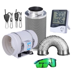 Ventilador centrífugo / filtro de ar de carvão ativado - para luz de cultivo de plantas LED - 220V
