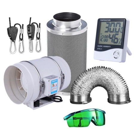 Ventilador centrífugo / filtro de ar de carvão ativado - para luz de cultivo de plantas LED - 220V