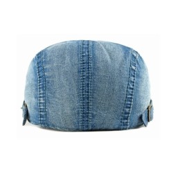 Trendy flat cap / hat - duckbill type - washed denim - unisexHats & Caps