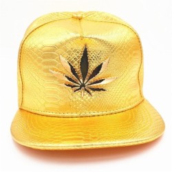 Boné de beisebol - snapback de couro - com folha de metal - estilo hip hop