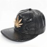 Boné de beisebol - snapback de couro - com folha de metal - estilo hip hop