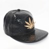 Boné de beisebol - snapback de couro - com folha de metal - estilo hip hop