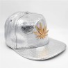 Boné de beisebol - snapback de couro - com folha de metal - estilo hip hop