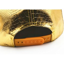 Boné de beisebol - snapback de couro - com folha de metal - estilo hip hop