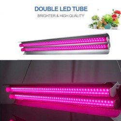 Lâmpada fito LED para cultivo de plantas - tubo duplo suspenso - espectro completo - hidropônico - 50cm