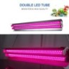 Lâmpada fito LED para cultivo de plantas - tubo duplo suspenso - espectro completo - hidropônico - 50cm