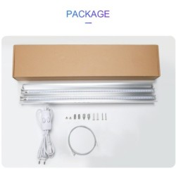 Lâmpada fito LED para cultivo de plantas - tubo duplo suspenso - espectro completo - hidropônico - 50cm