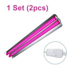 Lâmpada fito LED para cultivo de plantas - tubo duplo suspenso - espectro completo - hidropônico - 50cm