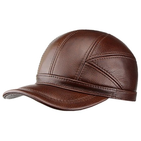 Boné de beisebol vintage na moda - couro genuíno - unissex