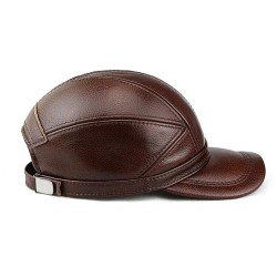 Boné de beisebol vintage na moda - couro genuíno - unissex