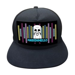 Boné de beisebol DJ moderno - iluminado - com tela destacável ativada por som