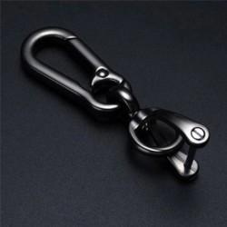 Chaveiro de metal - giratório de 360 graus - destacável - em forma de D