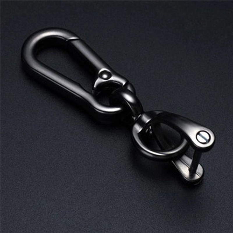 Chaveiro de metal - giratório de 360 graus - destacável - em forma de D