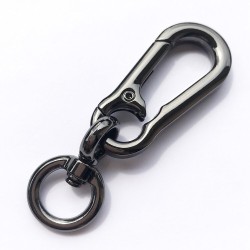 Chaveiro de metal - giratório de 360 graus - destacável - em forma de D