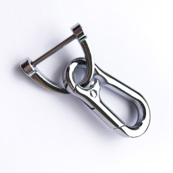 Chaveiro de metal - giratório de 360 graus - destacável - em forma de D