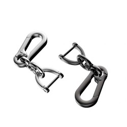 Chaveiro de metal - giratório de 360 graus - destacável - em forma de D