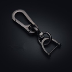 Chaveiro de metal - giratório de 360 graus - destacável - em forma de D
