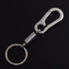 Chaveiro de metal - com mola / fivela - aço inoxidável - 10,5cm