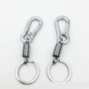 Chaveiro de metal - com mola / fivela - aço inoxidável - 10,5cm