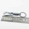 Chaveiro de metal - com mola / fivela - aço inoxidável - 10,5cm