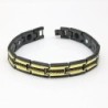 Pulseira magnética moderna preta / dourada - aço inoxidável - unissex - 2 peças