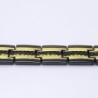 Pulseira magnética moderna preta / dourada - aço inoxidável - unissex - 2 peças