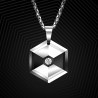 Hexagonal pendant with crystal - tungsten necklaceNecklaces