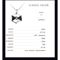 Hexagonal pendant with crystal - tungsten necklaceNecklaces