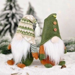 Papai Noel verde sem rosto de malha - decoração de Natal