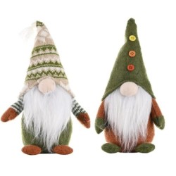 Papai Noel verde sem rosto de malha - decoração de Natal