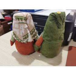 Papai Noel verde sem rosto de malha - decoração de Natal