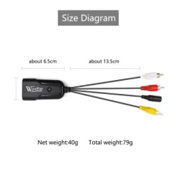 Conversor Mini HDMI para AV - cabo adaptador - para monitor L/R Vídeo HDMI2AV HD - NTSC PAL