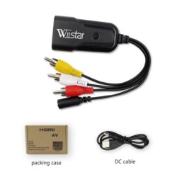 Conversor Mini HDMI para AV - cabo adaptador - para monitor L/R Vídeo HDMI2AV HD - NTSC PAL