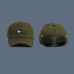 Cotton baseball cap - with glasses - adjustable - unisex - pilot styleHats & Caps