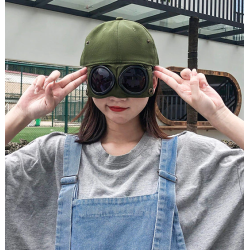 Cotton baseball cap - with glasses - adjustable - unisex - pilot styleHats & Caps