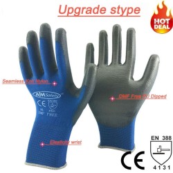 Luvas de proteção de trabalho - flexíveis - nylon / poliéster - 12 pares