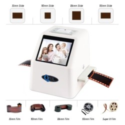 Negative film scanner - high resolution - 8-slide - digital film converter - 2.4"LCDCamera