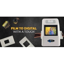 Scanner de filme negativo - alta resolução - 8 slides - conversor de filme digital - LCD de 2,4"