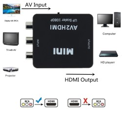 Adaptador conversor AV para HDMI AV2HDMI 1080p