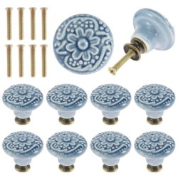 Puxadores de cerâmica para móveis vintage - puxadores - para armários/gavetas - 10 peças
